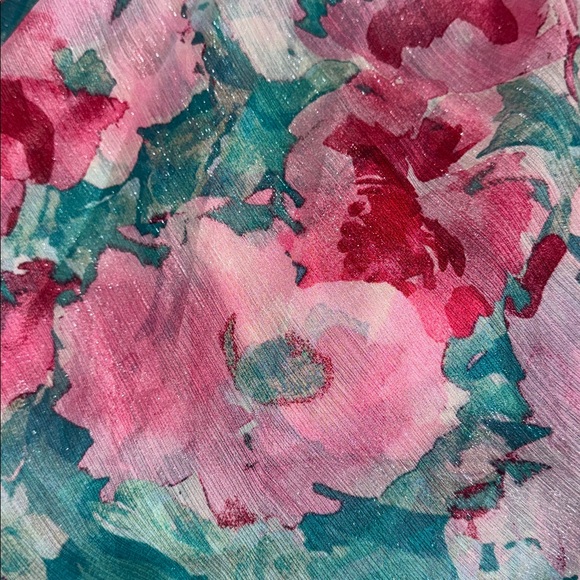 R & M Richards Women's Floral-Print Halter Gown Pink Green 14 New Cocktail Dress - Picture 5 of 7